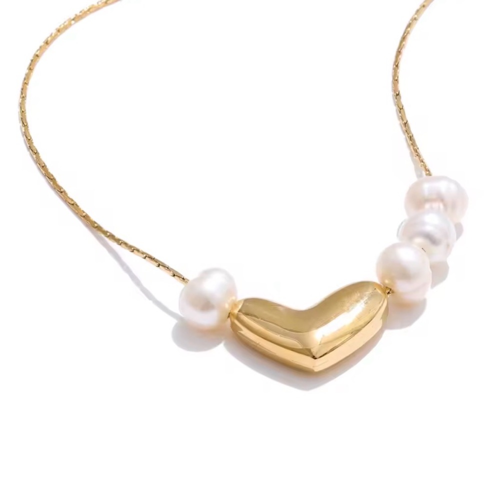 [SOLD] Dainty gold pearl necklace baroque natural baroque pearl - Gift for her
